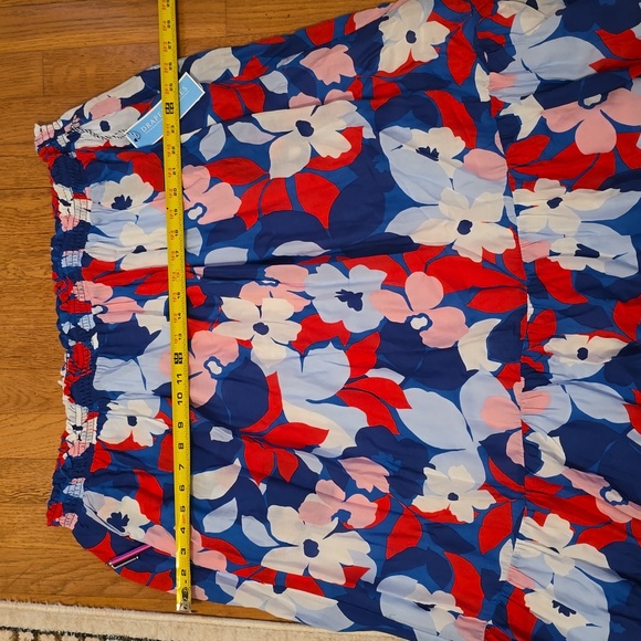 DRAPER JAMES WOMENS BLUE & RED FLORAL PLUS SIZE ELASTIC WAIST LINED SKIRT 2X - Picture 7 of 12
